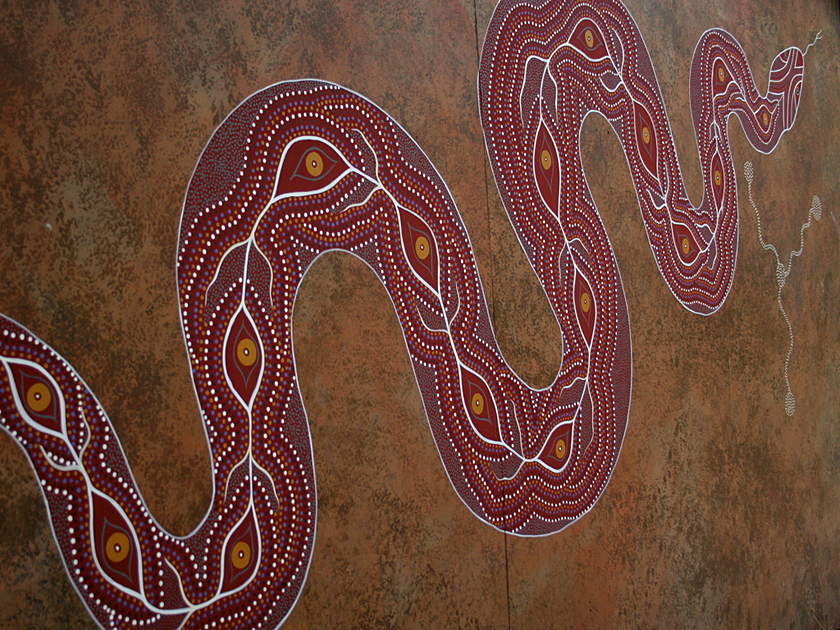現代のアボリジニ・アートの虹の蛇